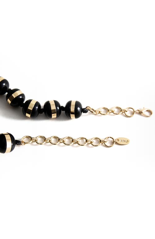Mango Banded Bead Necklace In Black