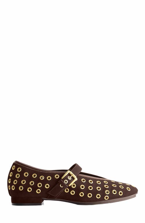 Bernardo Footwear Borden Grommet Mary Jane Flat In Brown