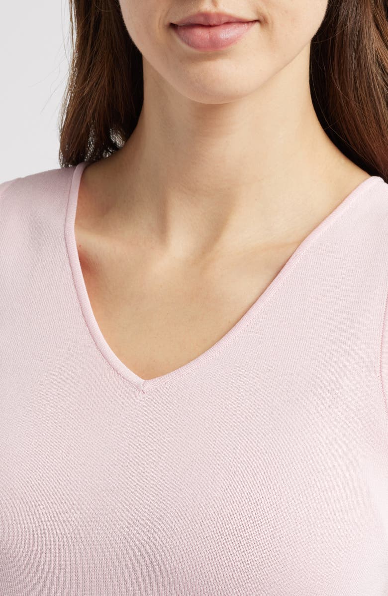 Anne Klein DOUBLE V-NECK TANK, Alternate, color, Peony Pink