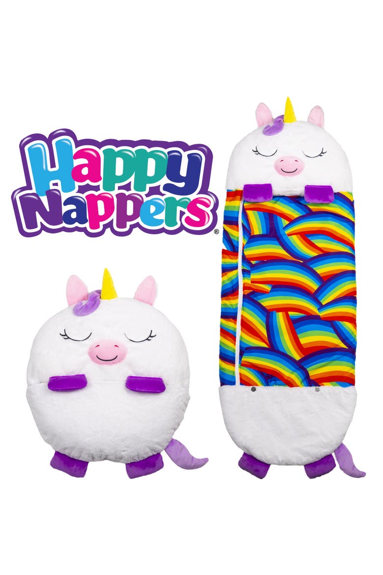 White Unicorn 2In1 Pillow & Sleeping Bag Large 66X30 Inch, Kids 7+, Alternate, color, Multicolored