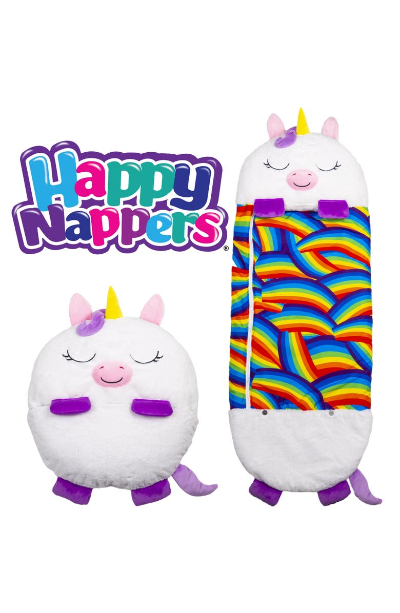 Happy Nappers White Unicorn 2In1 Pillow & Sleeping Bag Large 66X30 Inch, Kids 7+, Alternate, color, Multicolored
