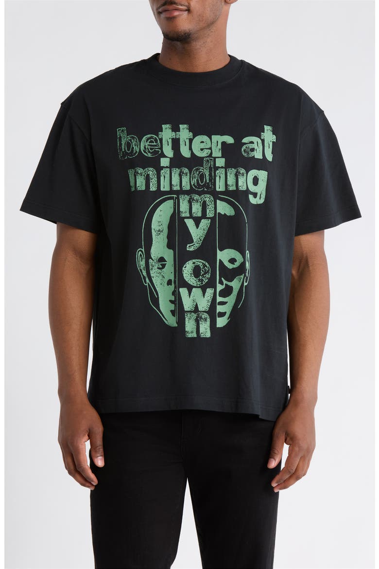 Better at Minding My Own Cotton T-Shirt, Main, color, BLACK