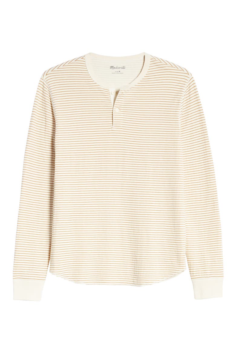 Doubledown Stripe Henley, Alternate, color, EGYPTIAN GOLD SLIM STRIPE