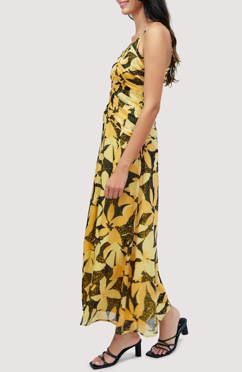 Lost + Wander Dusk Till Dawn Floral Maxi Sundress In Black/yellow