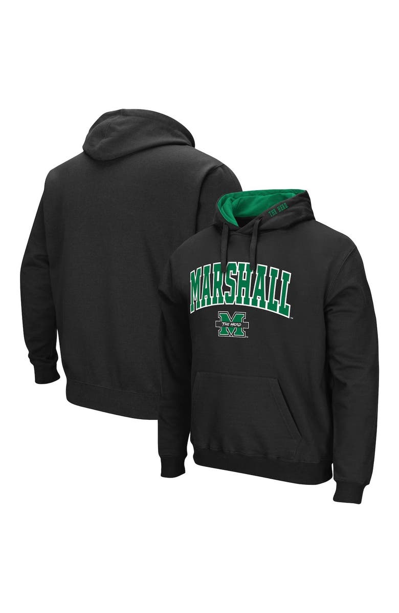 COLOSSEUM Men's Colosseum Black Marshall Thundering Herd Arch and Logo Pullover Hoodie, Main, color, Black