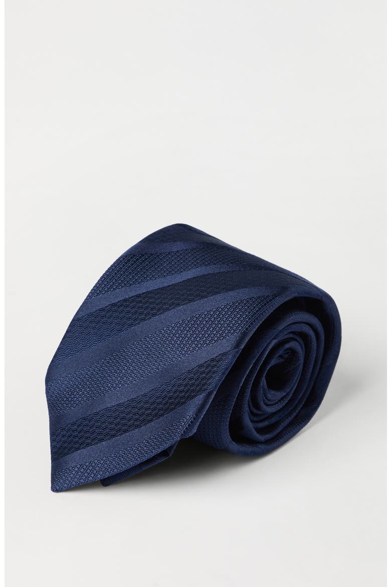 Striped silk necktie, Alternate, color, Navy Blue
