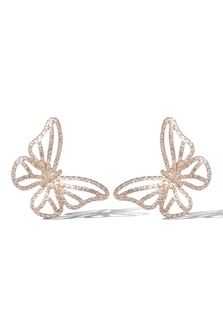 Textured Butterfly Gold-Tone Stud Earrings, Main, color, Gold