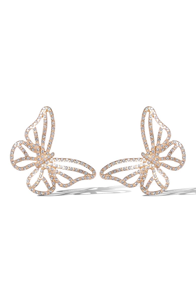 Jessica Simpson Textured Butterfly Gold-Tone Stud Earrings, Main, color, Gold