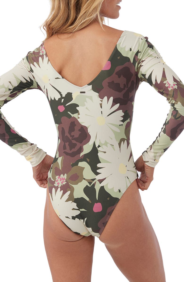 O'Neill Tamara San Marco Floral Long Sleeve One-Piece Swimsuit, Alternate, color, 