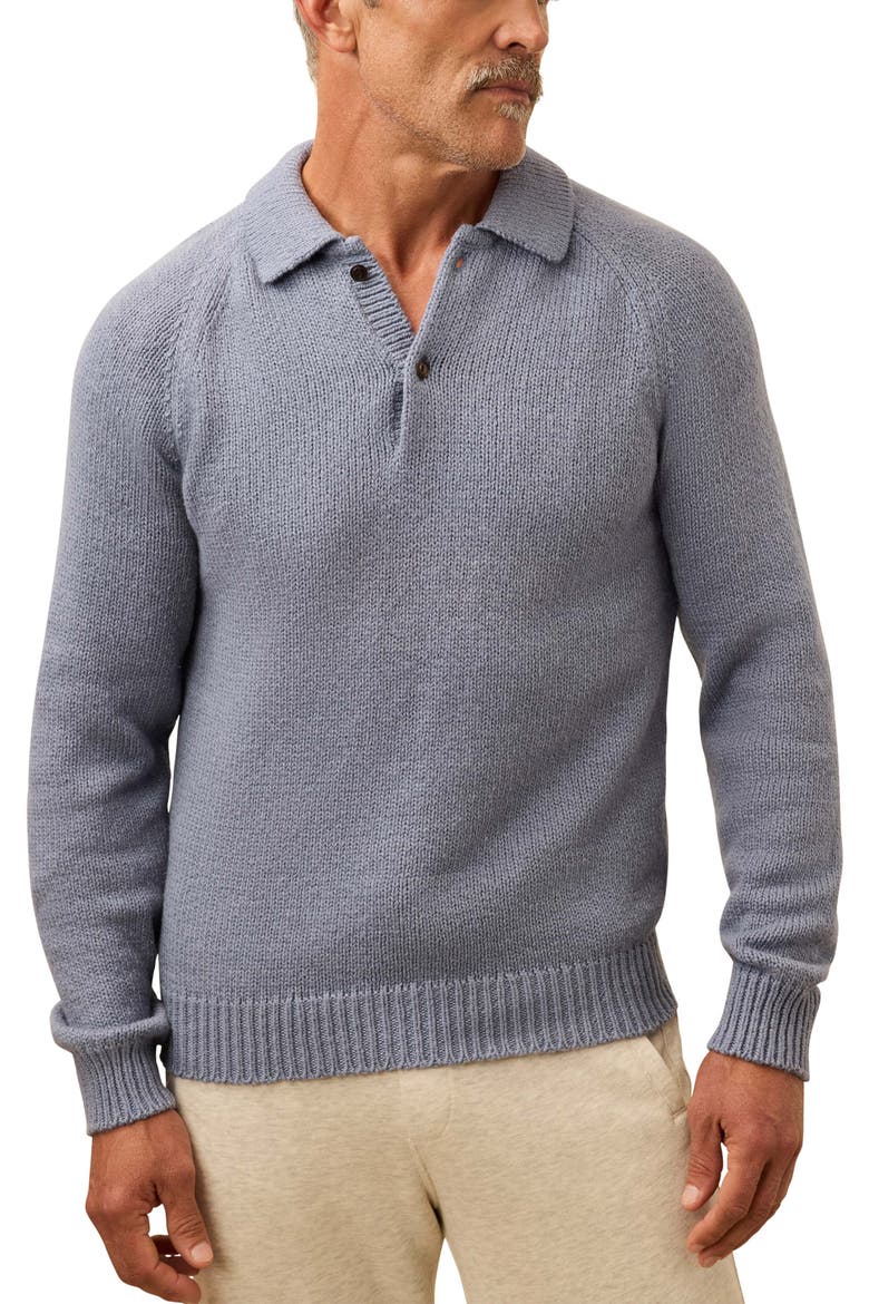 Heirloom Organic Cotton Polo Sweater, Main, color, FLINT