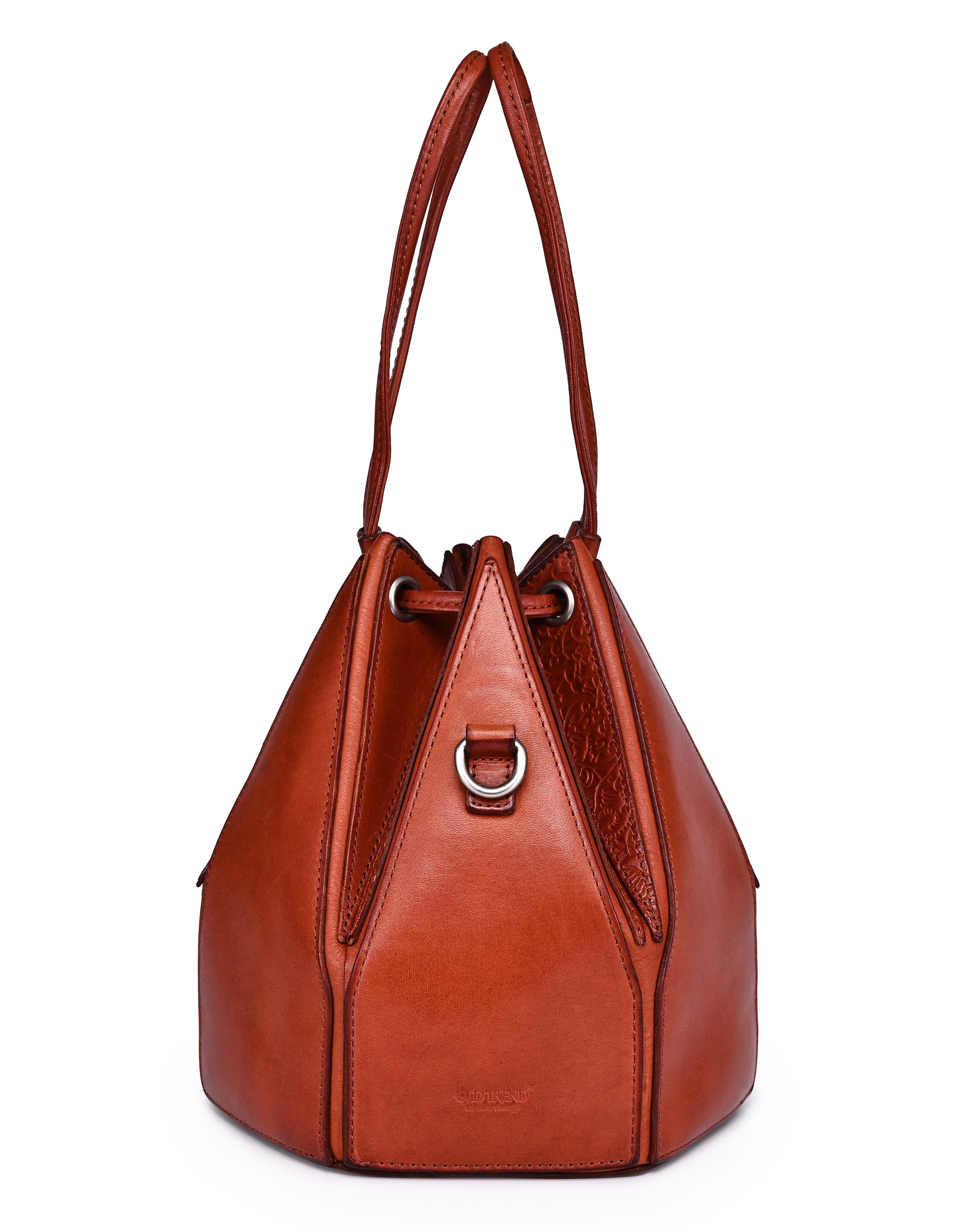 Prism Small Convertible Leather Bucket Crossbody, Alternate, color, Cognac