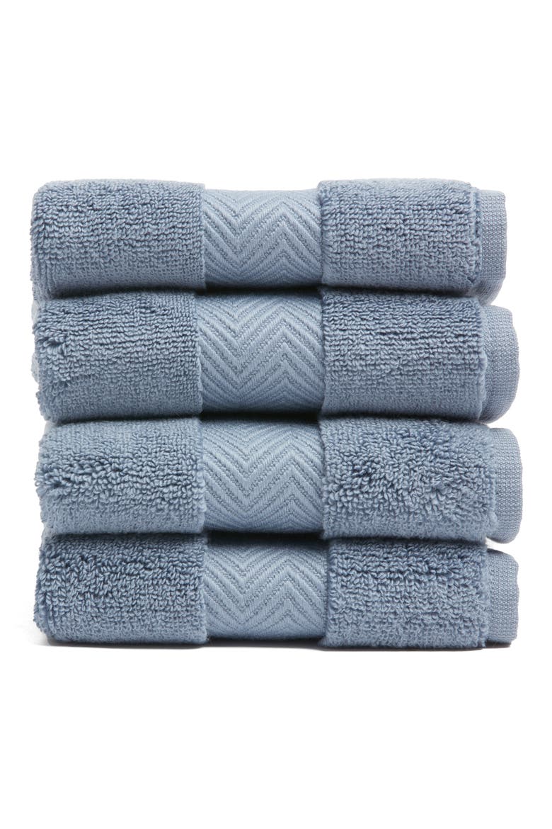 Organic Hydrocotton Set of 4 Washcloths, Main, color, BLUE CHIP