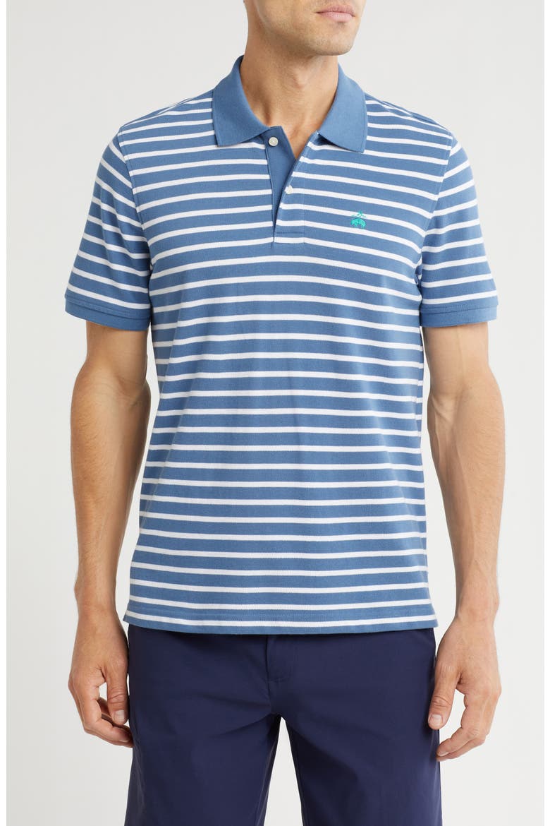 Mariner Cotton Piqué Polo, Main, color, BLUE/ WHITE