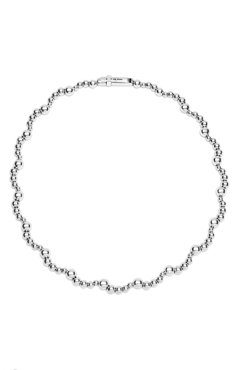 LAGOS Caviar Bubbly Bead Wavy Collar Necklace, Main, color, Sterling Silver