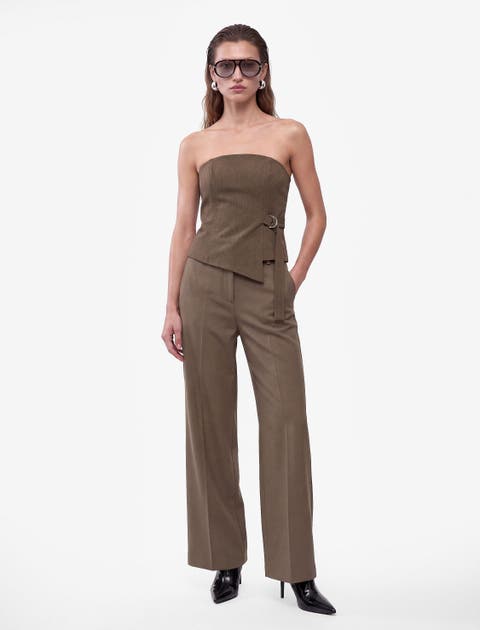 Asymmetric Strapless Top With Belt