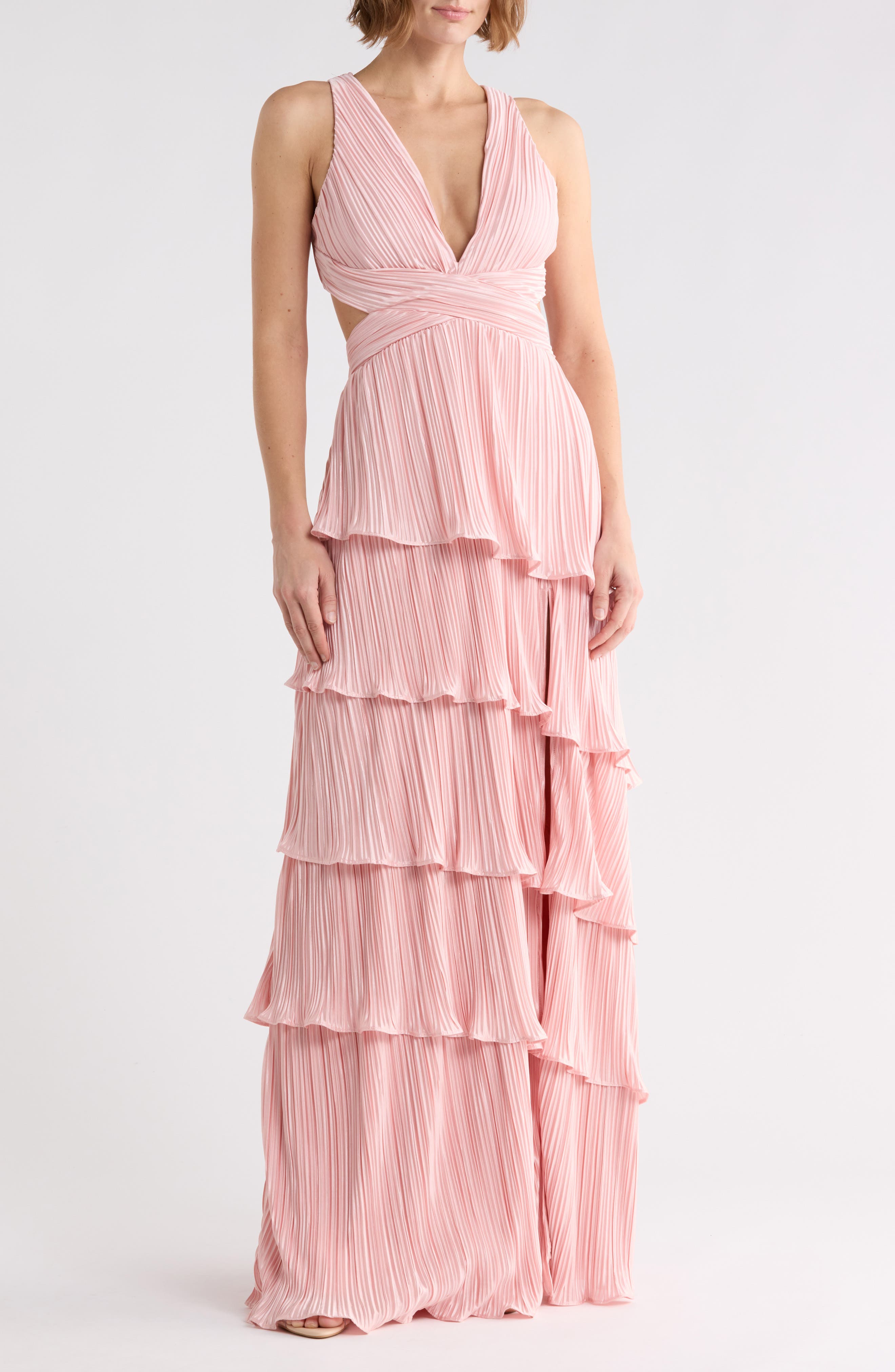 Mulholland Cutout Plissé Maxi Dress