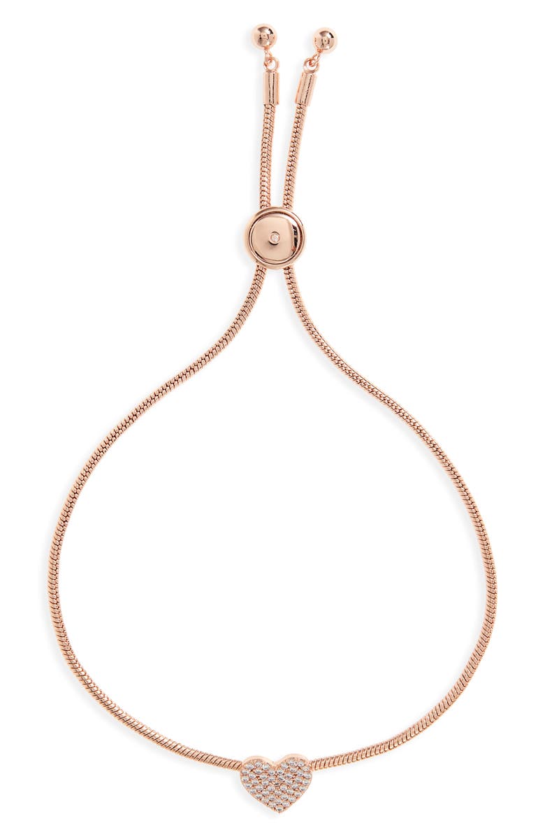 Kate Spade New York yours truly pavé heart slider bracelet, Main, color, 