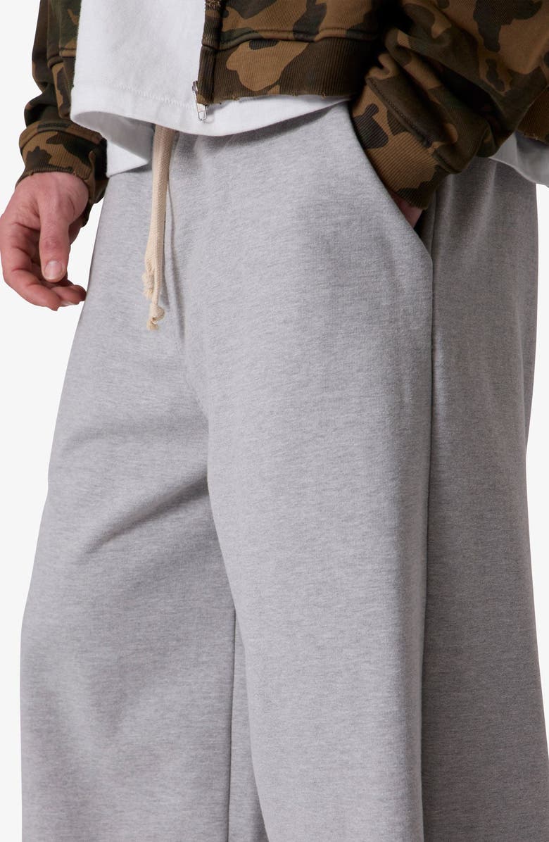 mnml Baggy Terry Long Sweat Shorts, Alternate, color, Heather Grey