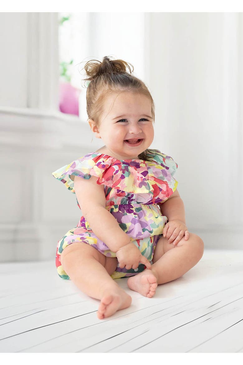 Watercolor Baby Romper, Alternate, color, Pink