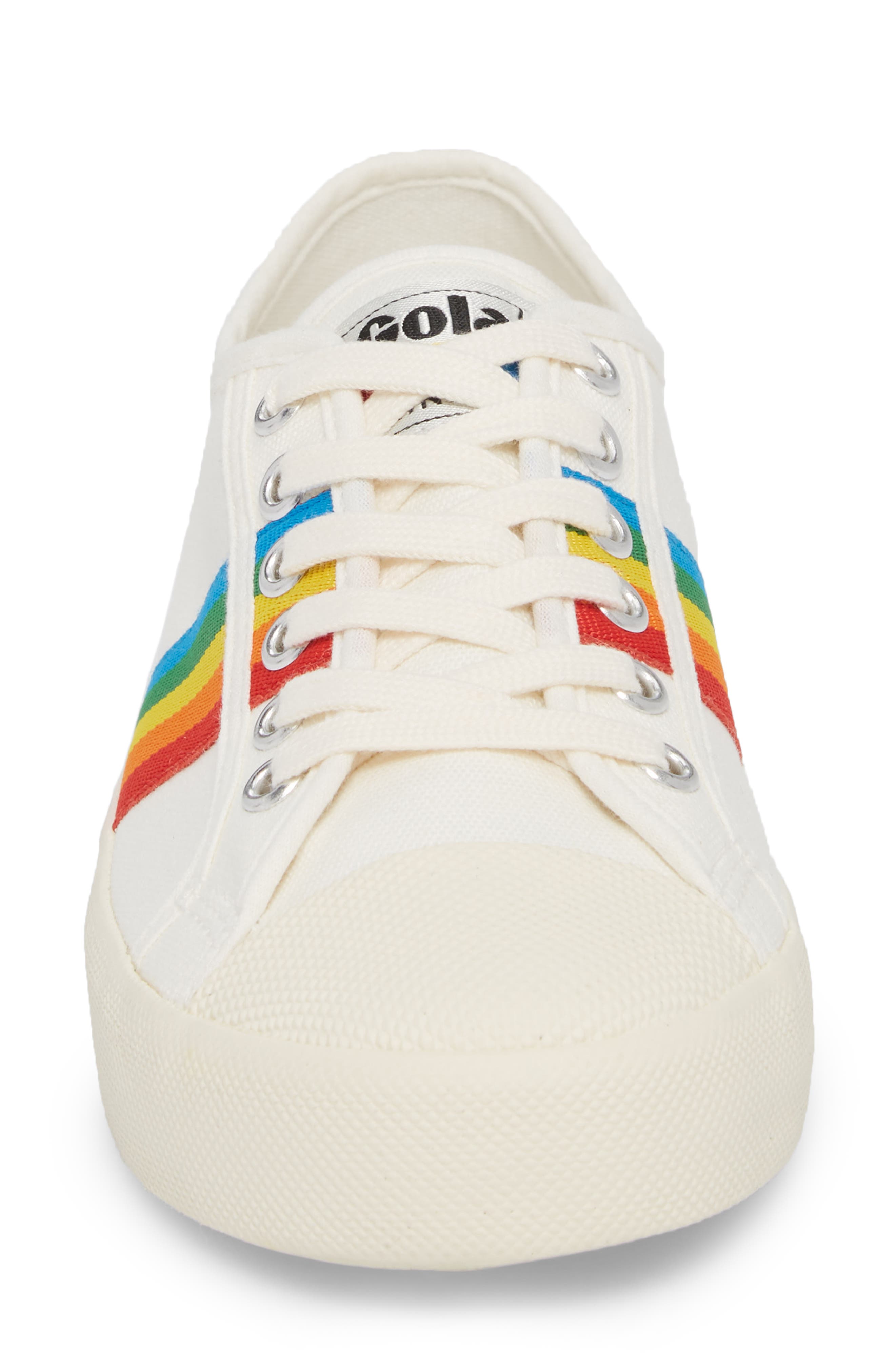 Gola Coaster Rainbow Striped Sneaker, Alternate, color, Off White/ Multi Canvas