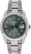 Pre-Owned Rolex Oyster Perpetual Datejust Mint Green Automatic Watch Stainless Steel 41