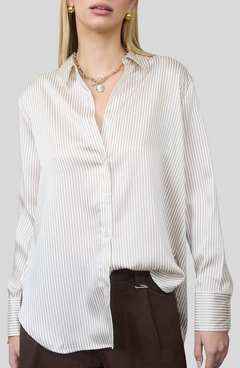 Blu Pepper Stripe Button-Up Shirt, Main, color, 