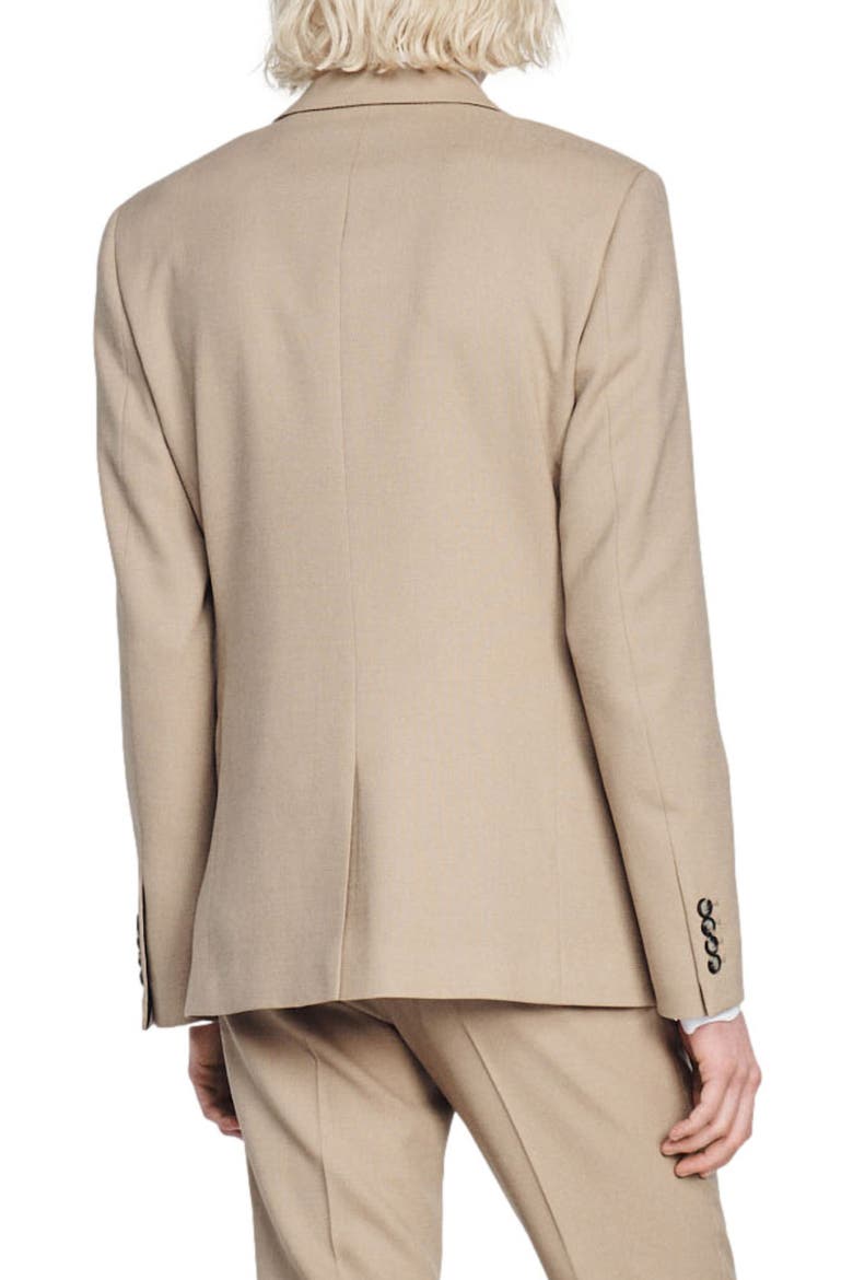 Wool suit jacket, Alternate, color, BEIGE
