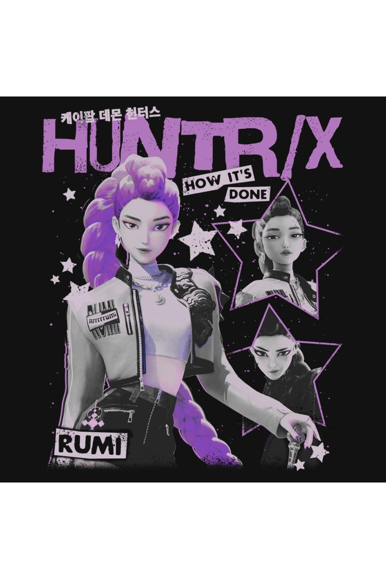 Girls KPop Demon Hunters Pop Star Huntrix Rumi T Shirt, Alternate, color, Black