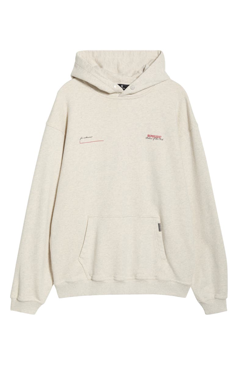 Represent Patron of the Club Graphic Hoodie, Alternate, color, Cream Marl