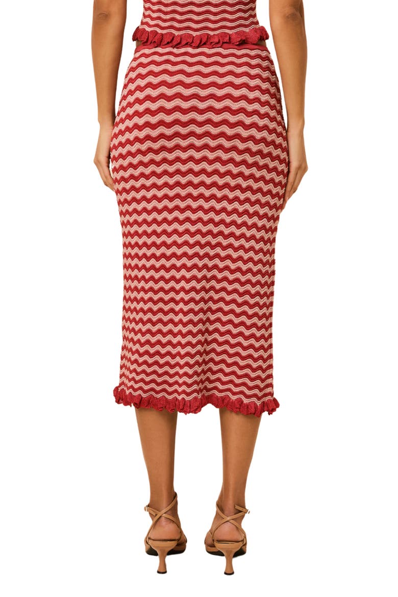 The Diana Wavy Stripe Knit Midi Skirt, Alternate, color, ROOFTOP RED