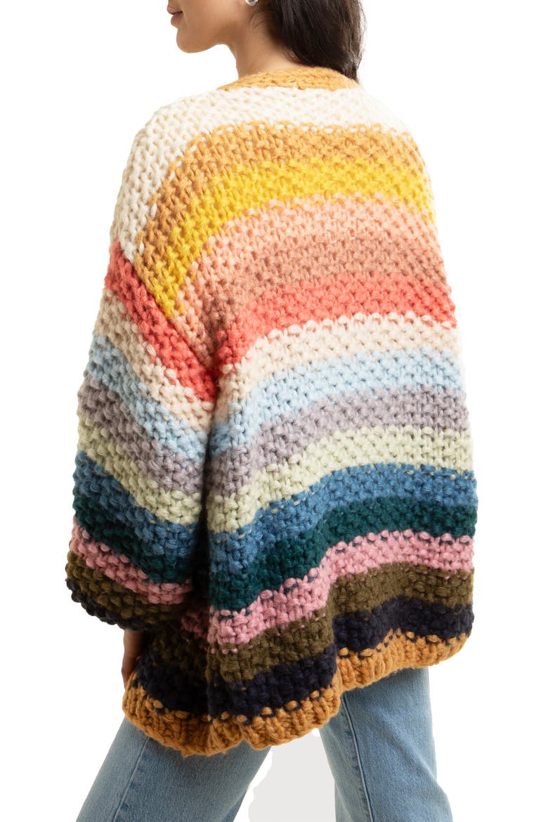 Mayflower Stripe Crochet Cardigan, Alternate, color, MULTI