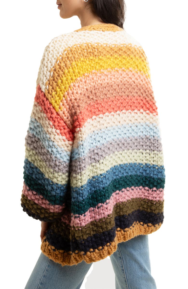 SAACHI Mayflower Stripe Crochet Cardigan, Alternate, color,