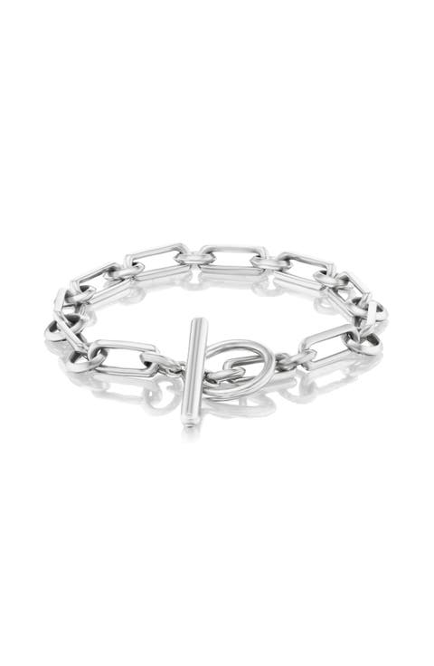 Oval Link Chain Bracelet With Toggle