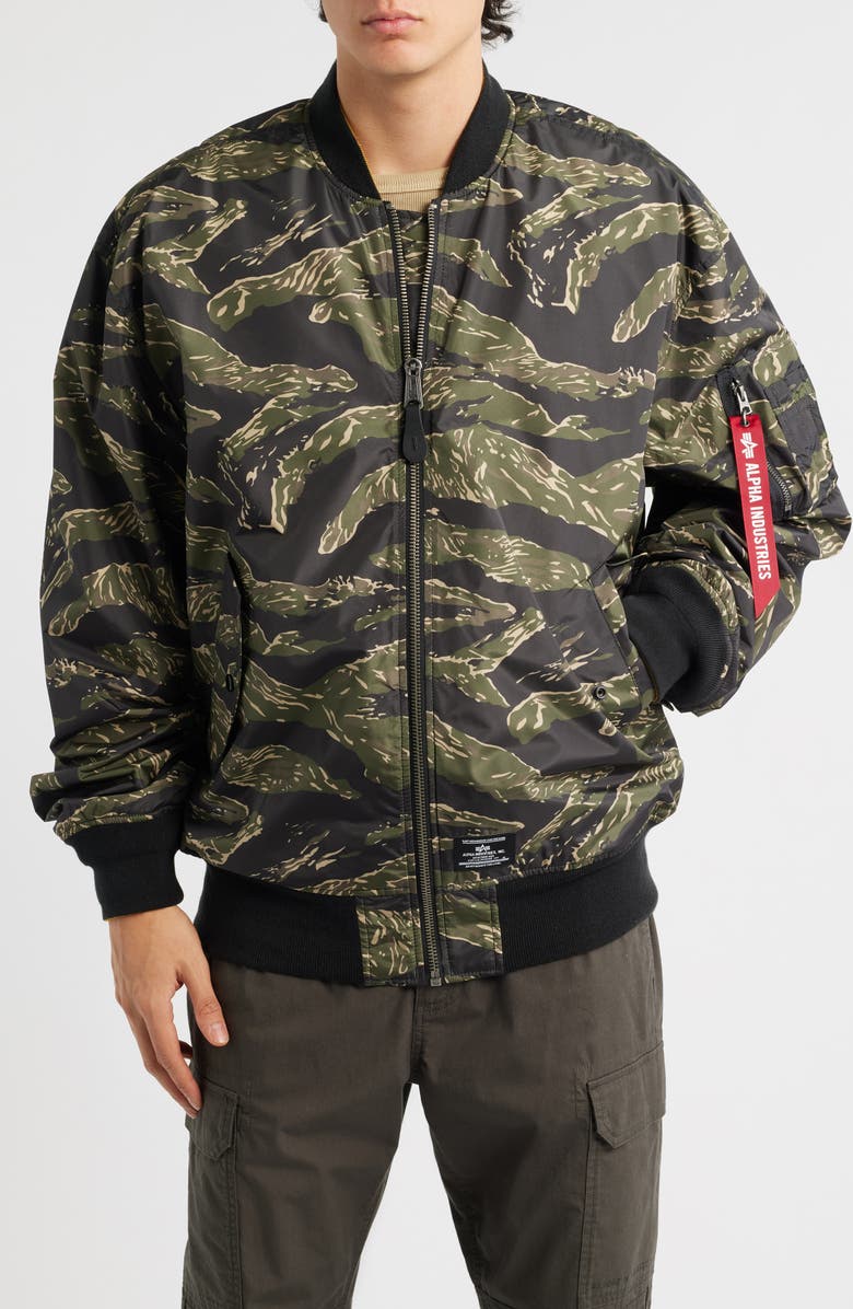 Alpha Industries L-2B Oversize Flight Jacket, Alternate, color, Tiger Camo