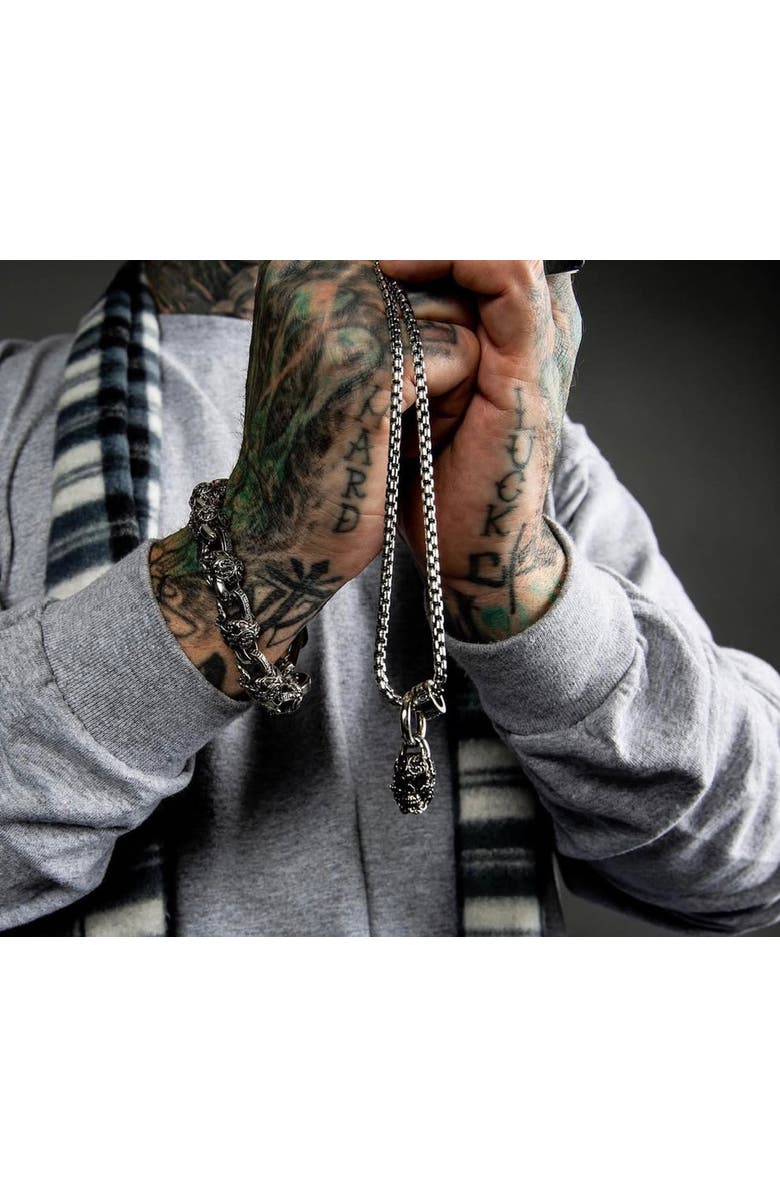 Room101 Filigree Skull Pendant, Alternate, color, Silver