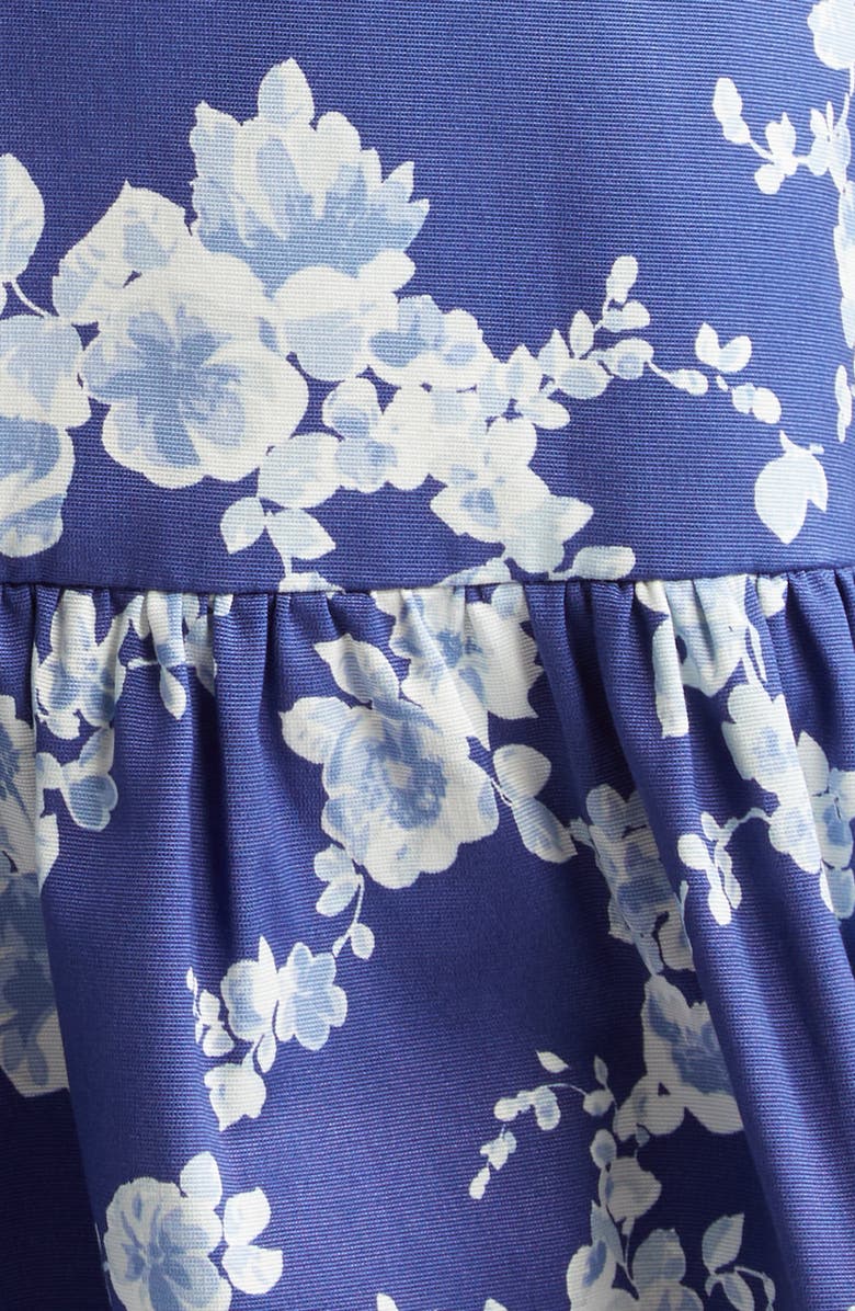 Carolina Herrera Floral Print Tiered Dress, Alternate, color, Nautilus Multi