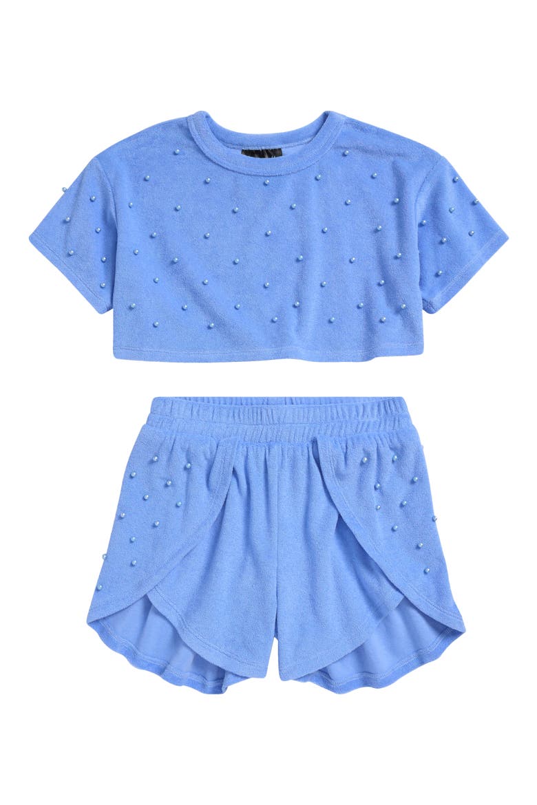 Kids' Cover-Up Top & Shorts Set, Main, color, PERIWINKLE