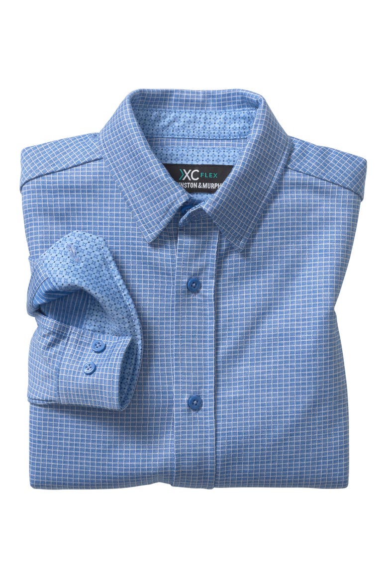 Kids' XC Flex® Check Button-Up Shirt, Main, color, BLUE