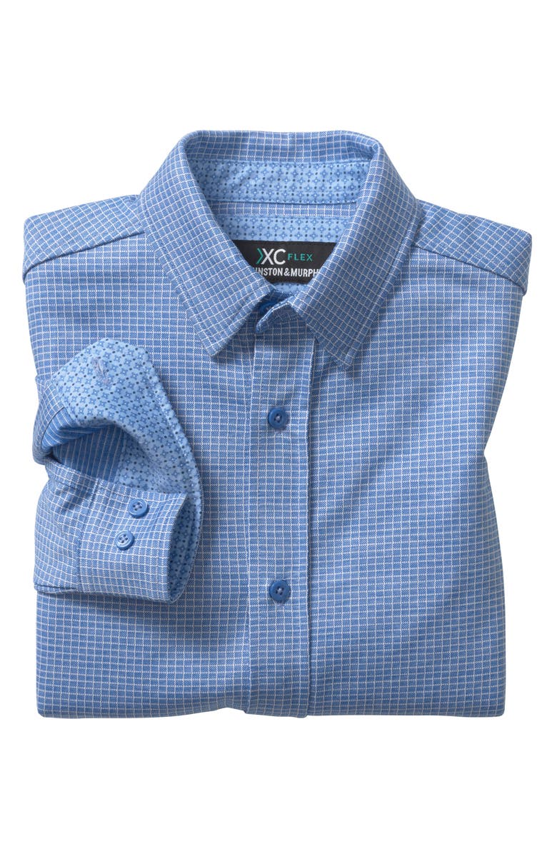 Johnston & Murphy Kids' XC Flex<sup>®</sup> Check Button-Up Shirt, Main, color, Blue