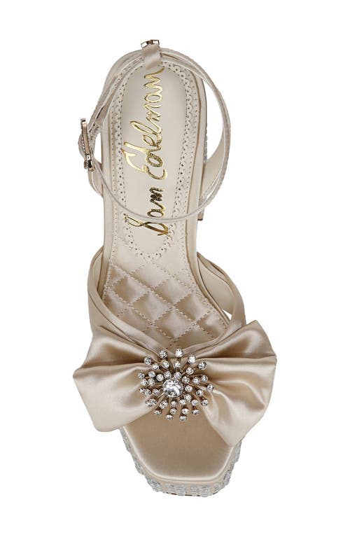 Sam Edelman Kennedie Platform Bow Heel Modern Ivory Satin In Modern Ivory