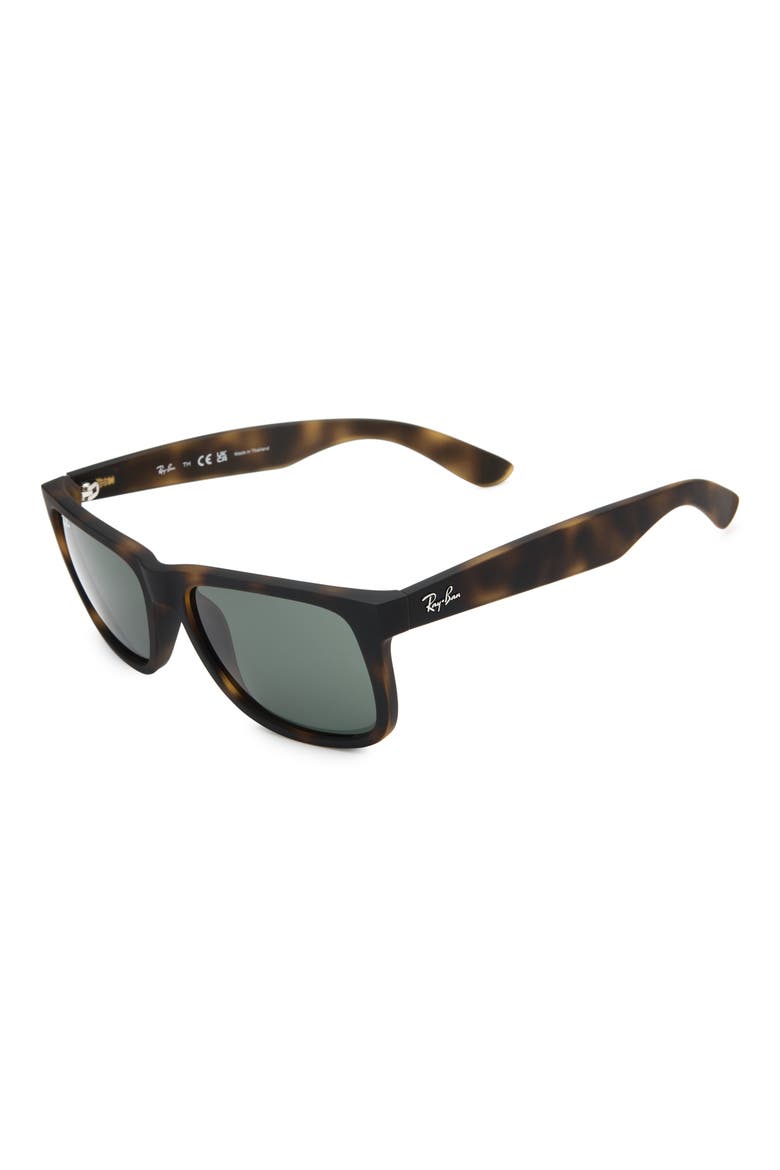 Justin 54mm Square Sunglasses, Alternate, color, RUBBER HAVANA / DARK GREEN