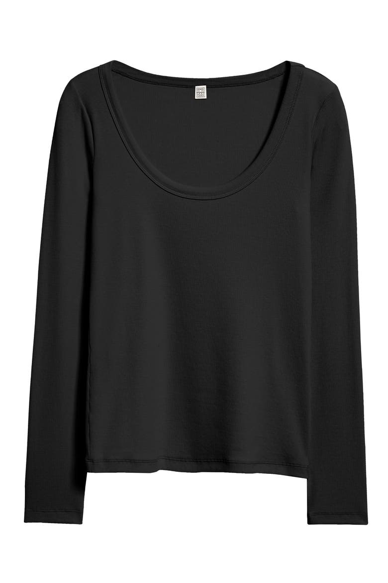 TOTEME Classic Long Sleeve Stretch Organic Cotton Rib Top (Women ...