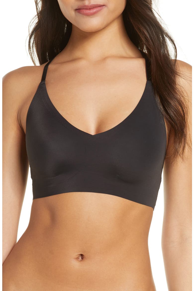 Triangle Lace Racerback Bralette, Main, color, BLACK