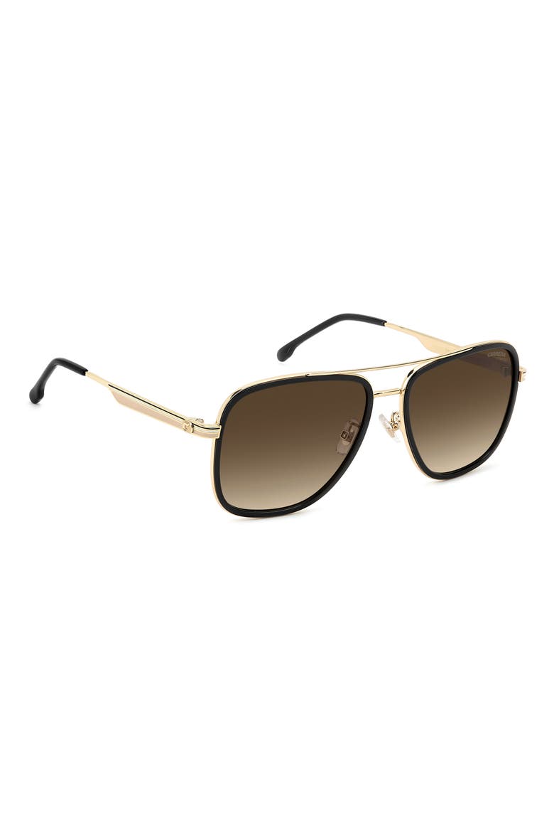 58mm Gradient Pilot Sunglasses, Alternate, color, BLACK WHITE/ BROWN SF