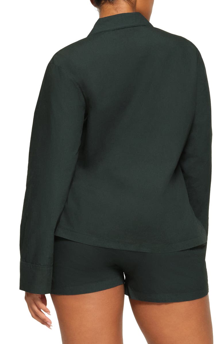 SKIMS Cotton Poplin Button-Up Sleep Top, Alternate, color, Pine