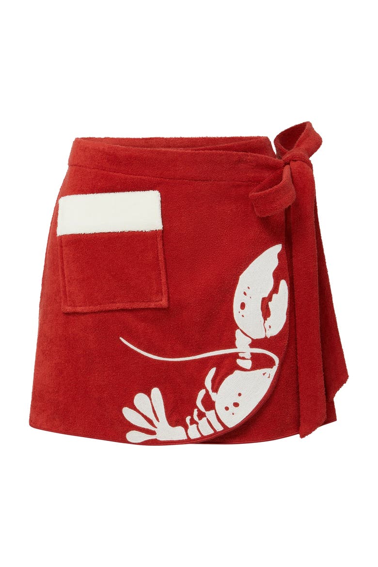 Better Half Hand Towel Mini Skirt, Main, color, Red