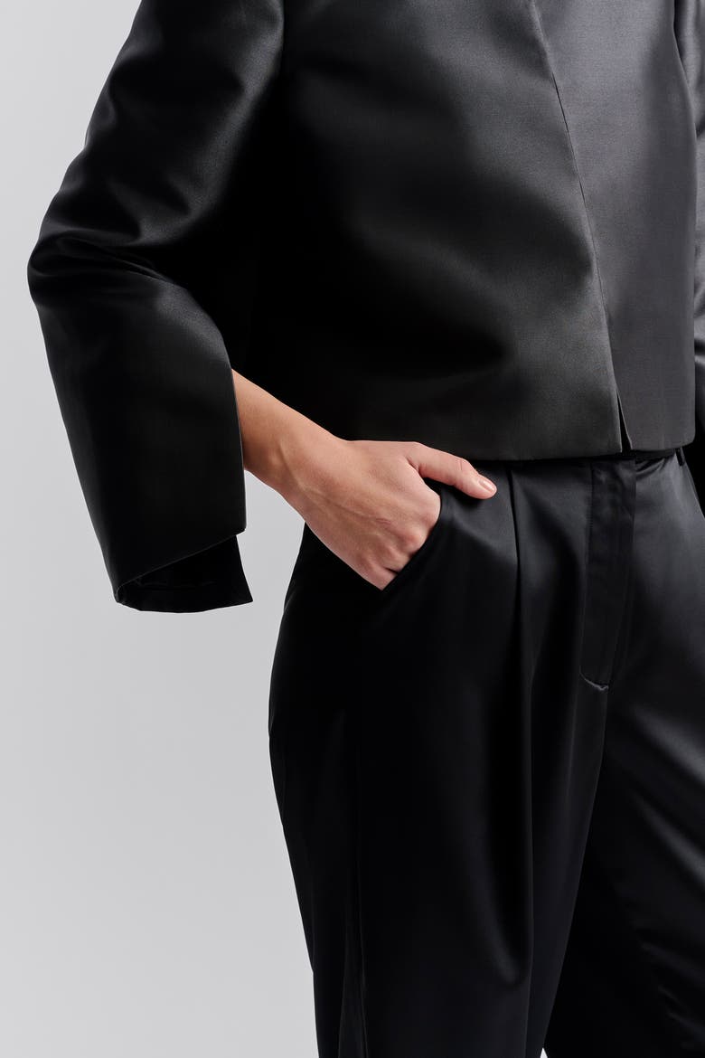 Ruthie Cropped Long Sleeve Blouse, Alternate, color, Black