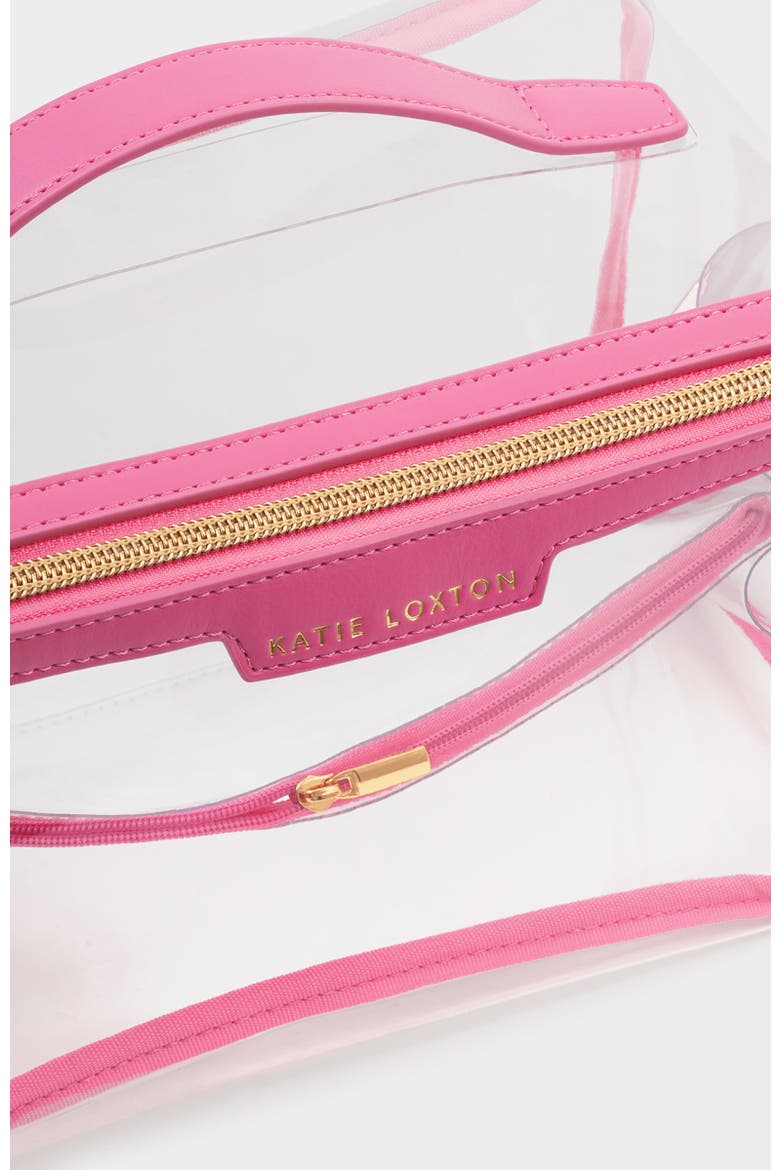 Large Clear Fold-Out Wash Bag, Alternate, color, Sugar Pink
