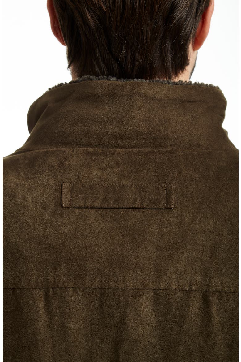 Faux Micro Suede Faux Shearling Lined Vest, Alternate, color, TRUFFLE