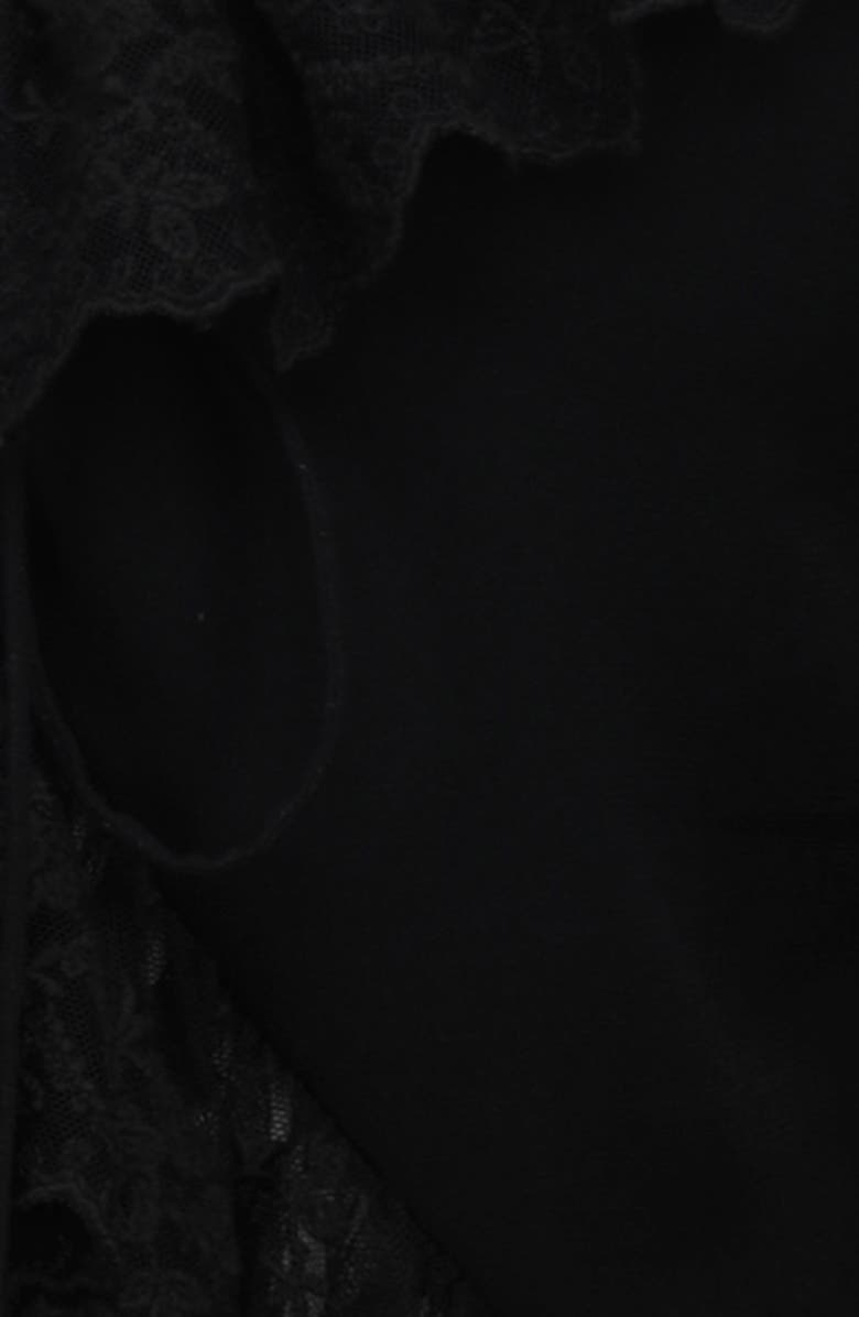 HOUSE OF CB Goya Ruffle Lace Trim Top, Alternate, color, Black